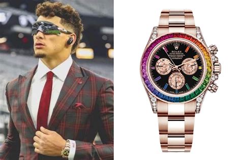 patrick mahomes rainbow rolex|Rolex patrick mahomes.